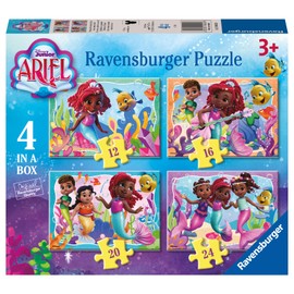 Ravensburger Puzzle: Ariel Junior, Puzzles for Children from 3 Years, 4 Puzzles of 12, 16, 20, 24 Pieces, Gifts for Children 3 Years, 70 x 50 cm