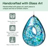 Glitzhome Glass Bird Feeder for Outdoors, 6.75" H Blue Dots