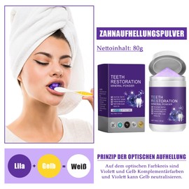 Zahnaufhellungspulver, Natürliches Zahnpulver Gegen Verfärbungen, Sanft Zahnaufhellung Whitening Powder, Entfernt Flecken von Tee/Kaffee/Wein/Rauchen, Stärkung von Zähnen & Zahnfleisch, Frischer Atem