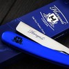 Men's Folding Razor in Blue with Leather Bag and Box