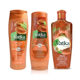 Dabur Vatika Naturals Shampoo, Conditioner and Hair Oil Set (Argan) - 400 + 400 + 300ml