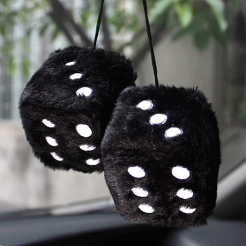 Dice Car Decorations | Square Car Pendant Plush Dice |