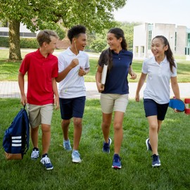 French Toast Girls' Big Pull-On Cotton Twill Shorts with Pockets, Khaki, 14