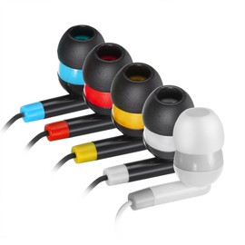 Keewonda Bulk Earbuds Headphones Wholesale Earphones KWA-19B Wired 100 Pack Disposable Ear Buds Bulk Multi Colored Headphones for School Classroom Students