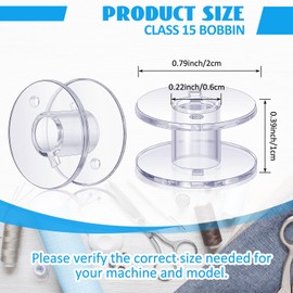 Timgle 400 Pcs Plastic Class 15 Bobbins Bulk Compatible with SA156 Sewing Machine Transparent Sewing Bobbins Bulk for Thread Embroidery Spool Parts Machines