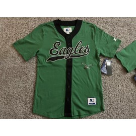 starter Vintage philadelphia eagles button up jersey #33 Size Large