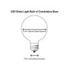 Sival - G30 Replacement Globe Light Bulb, Clear, Candelabra Base