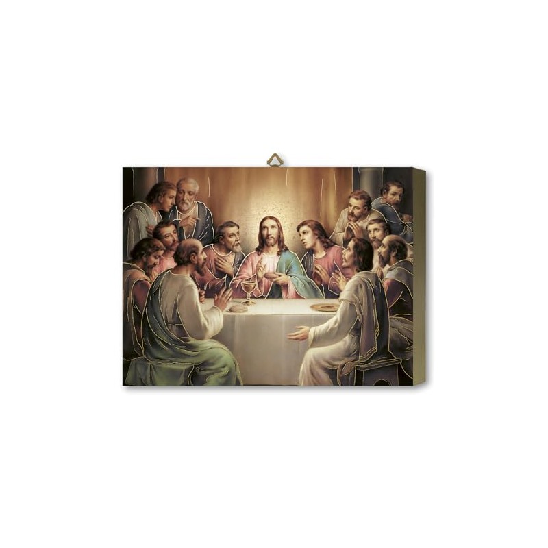 Fratelli Bonella Table in Gilded Oak Melamine with Last Supper