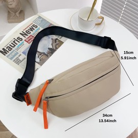 Bolsa Crossbody Hombres y Mujeres TREENEST Bolsa Bandolera con Correas Ajustable con Múltiples Bolsillos, Bolso Cruzada con Cierre, Lona Bolsa de Hombre Bolso de Moda Bolsas del Casual 00015K