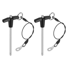 QUARKZMAN Pack of 2 T-Handle Locking Pins, 5 mm x 70 mm Quick Release Pins, Usage Length, Stainless Steel Push Button Quick Release Pin, Ball Lock Bolts