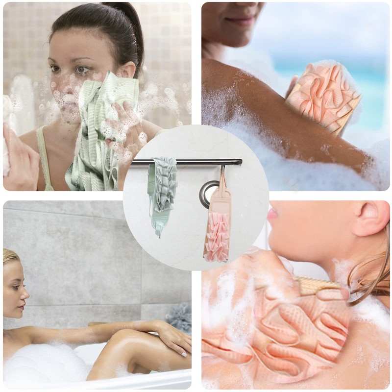 2 Pieces Exfoliating Back Scrubber for Shower, Double Sided Exfoliating