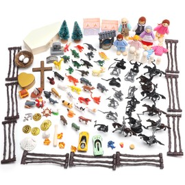 Soulchen Sand Tray Starter Kit Sandtray Play Basic Portable Therapy Kit Includes 123 Miniatures Religion Nature Fantasy and Many Other Themes Suitable for Psychological Therapy and Sandbox Games