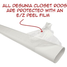 48" Long Oval Closet Rod | Heavy Duty Wardrobe Clothes Pole | Gloss White | 1 Pack