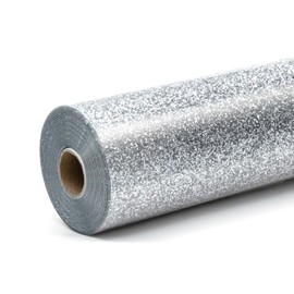 LOKLIK Heat Transfer Vinyl Roll - Iron-On HTV for T-Shirts & Fabrics - Durable Machine Washable Craft Vinyl for Use with Heat Press Machines (Glitter Silver)