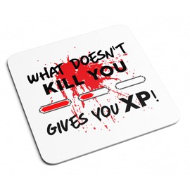 What Doesn’t Kill You Drinks Coaster - Funny Dungeons & Dragons D&D Fantasy Role Play Game Dungeon Master Gift Present Home Kitchen Decor Place Mat (White)