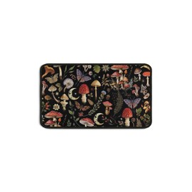 Kuyig Home Kitchen Mats for Floor Mushroom Kitchen Rugs Sets of 2 Non Slip Absorbent Washable Kitchen Rugs Anti Fatigue 17"x47"+17"x30"