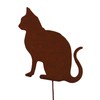Unus Garden Cat Garden Stakes, Set of 3, Rust Stakes