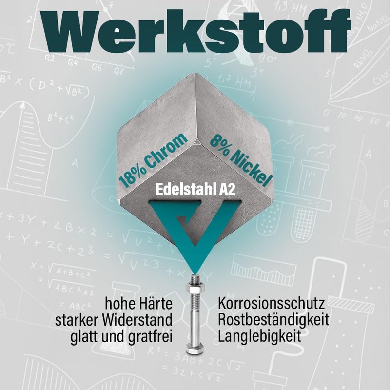 VOOXA DIN 931 Hexagon Screws with Shaft M10 x 100