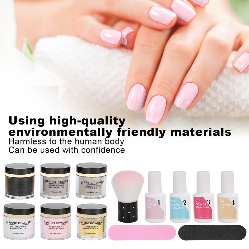 Nail Dipping Powder Set Nail Art Powder Top Base Coat