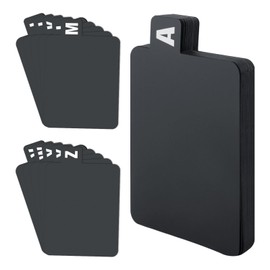 Black A-Z Vinyl Record Dividers (26 Pcs) – PVC Alphabetical Organizer with Horizontal & Vertical Tabs for Albums, CDs, DVDs – Durable Media Storage & Bookshelf Holder Guides