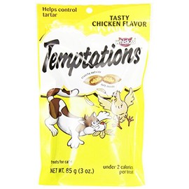 Whiskas Temptations Tasty Chicken Flavour Treats For Cats, 3-Ounce Pouches (Pack Of 12)