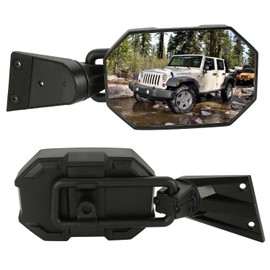 SUNPIE Side Mirrors Doors off Mirror Compatible with Jeep Wrangler JK JKU 2007-2018 2 Doors&4 Doors, Upgrade Doorless Mirrors Wider View No Vibrate & Wobble for Soft Hard Top Wrangler JK