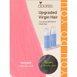 DOORES Light Pink Tape in Hair Extensions - Real Human Hair, Straight Natural Extensions, 30g 10pcs 20 Inch