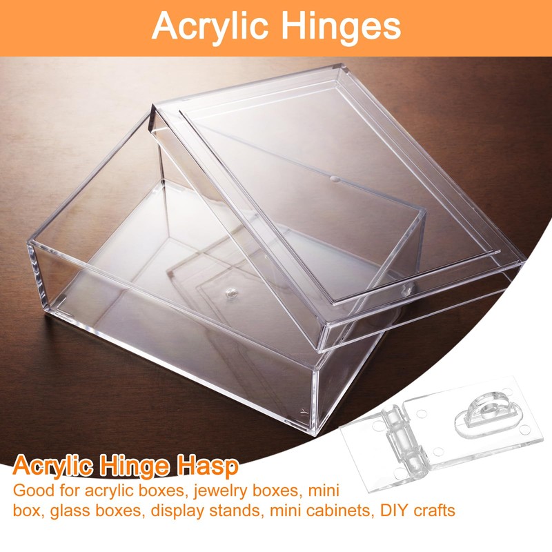 sourcing map 5Pcs 55x25mm Acrylic Hasp Latch, Clear Acrylic Hasp
