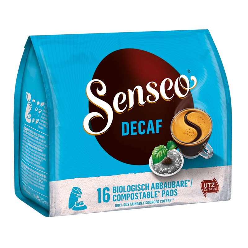 Senseo Decaf Kaffeepads Entkoffeiniert neues Design, 4er Pack, 4 x