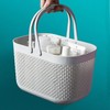 [Hot Item] Rattan Style Drainable Bath & Shower Caddy for Gym Pool Gray 3ea