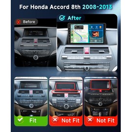 DSP Radio for Honda Accord 8th 2008-2012 Car Stereo with Wireless Carplay Android Auto,10.1 Inch 1080P Touch Screen EQ FM/RDS GPS Chip 26UIs 5.0Bluetooth WiFi AHD Backup Camera Mic 2G+32G