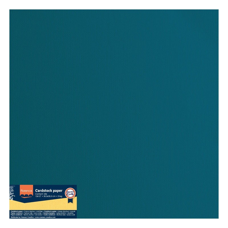 Vaessen Creative Florence Cardstock Paper Blue 216gsm Square 12" x