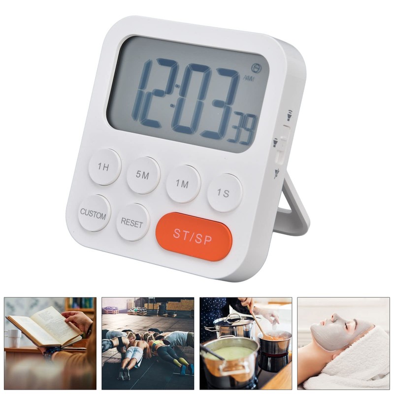 Kitchen Timer, 3-Speed Adjustable Study Timer, LCD for Living Room,