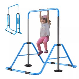 Slsy Adjustable Gymnastic Bar Gymnastics Horizontal Bar Gymnastics Kip Bar for Kids - Blue