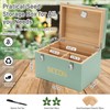 Professional-Designed Bamboo Seed Storage Box with Built-in Hygrometer, Double-Layer Airtight