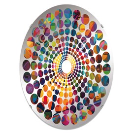 DesignQ Violin Melodies Harmonious Serenade - Music Radial Dot Music - 24x36 Inches - Oval Decorative Wall Mirror for Bathroom, Bedroom, Entryway, Living Room, Vanity Room and Modern Décor