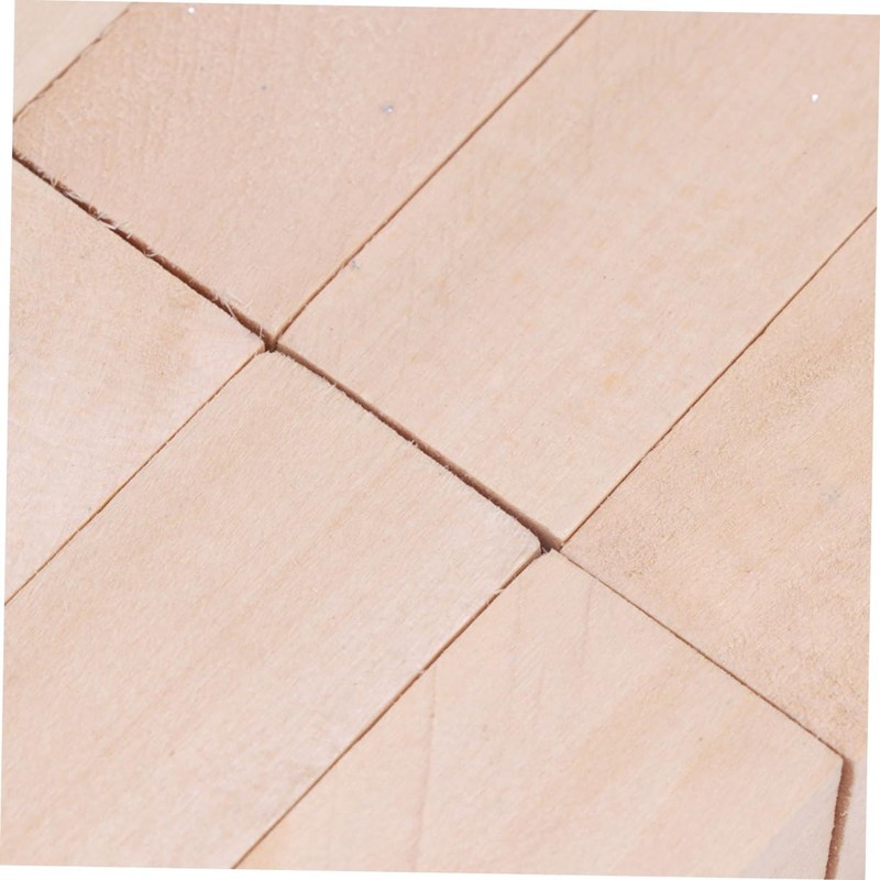 Operitacx 10pcs Small Wooden Plank Craft Natural Basswood Blocks for