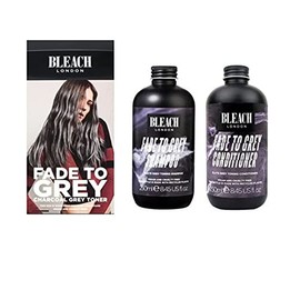 Bleach London Fade to Grey Hair Kit Toner Kit and Fade to Grey Shampoo x 250ml and Conditioner x 250ml