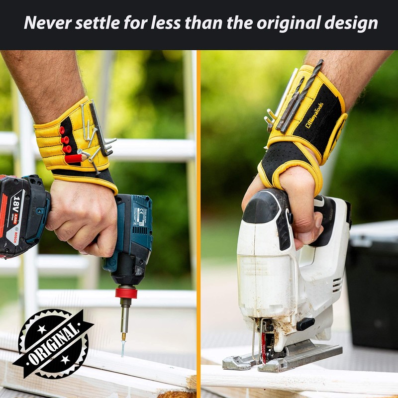 BINYATOOLS Magnetic Wristband for Tools Magnet Screw Holder Wrist Support