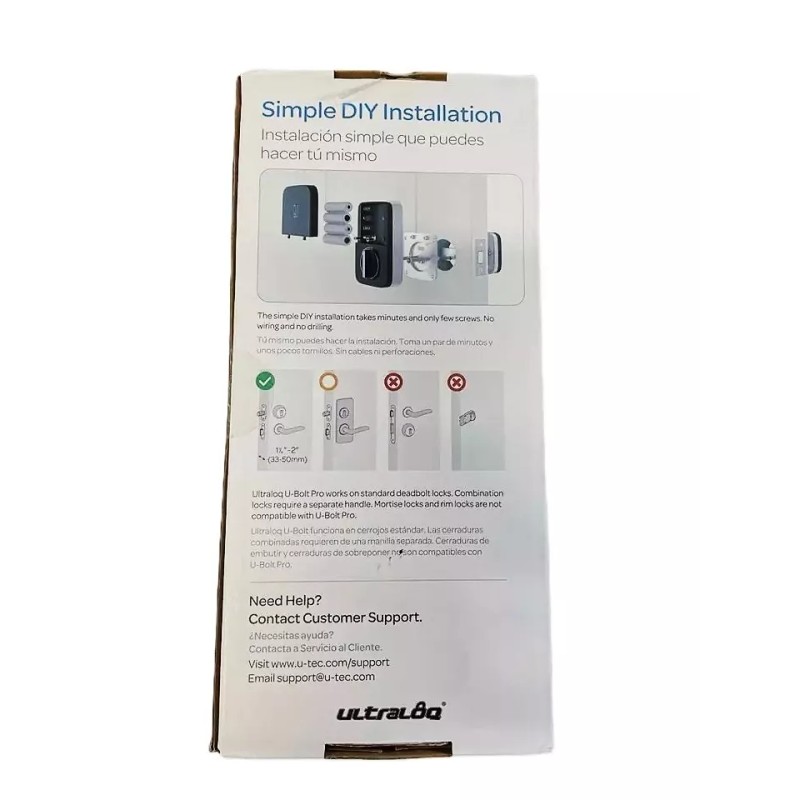 Ultraloq Smart Deadbolt U-Bolt Pro & UB01 V2.08 Keypad, Fingerprint,