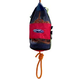 Kemp USA Throw Bag with 75' Rope - Throwable Flotation Device with Reflective Strap & Self Draining Rope Bag - Includes Bengal Whistle for Added Safety for Water Rescue