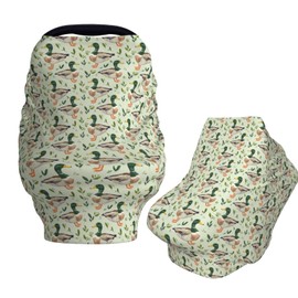 Muishi Farm Animal Cute Mallard Duck Baby Car Seat Covers Carseat Canopy Soft Infant Stroller Cover Nursing Breastfeeding Covers for Girls Boys Newborn