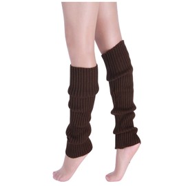 Suxgumoe Women's Long Winter Leg Warmers, Winter Knitted Legwarmers, Girls' Boots, Boot Cover, Alpaca Socks for Autumn and Winter (Coffee)