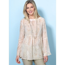 Butterick Patterns Misses' Loose-Fitting/Gathered Waist Pullover Tops With Bell Sleeves, Large/X-Large/XX-Large