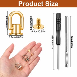 8 PCS D Rings for Bags, Gold Metal Bag Hardware for Bag Making