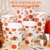 Whaline 50 Sets Fall Pumpkin Coffee Cups with Lids and
