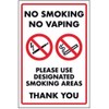 V Safety No Smoking No Vaping/Please use Designated Smoking Area