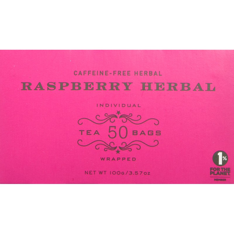 Harney & Sons Raspberry Tea Bags, Herbal, 50 Count, Red
