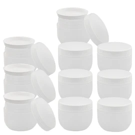 "Run" Plastic Jar, Cream Jar, 30 ml, with Cover Disc, Kosmetex Cosmetic Jar, Matt, Empty, 10 x 30 ml