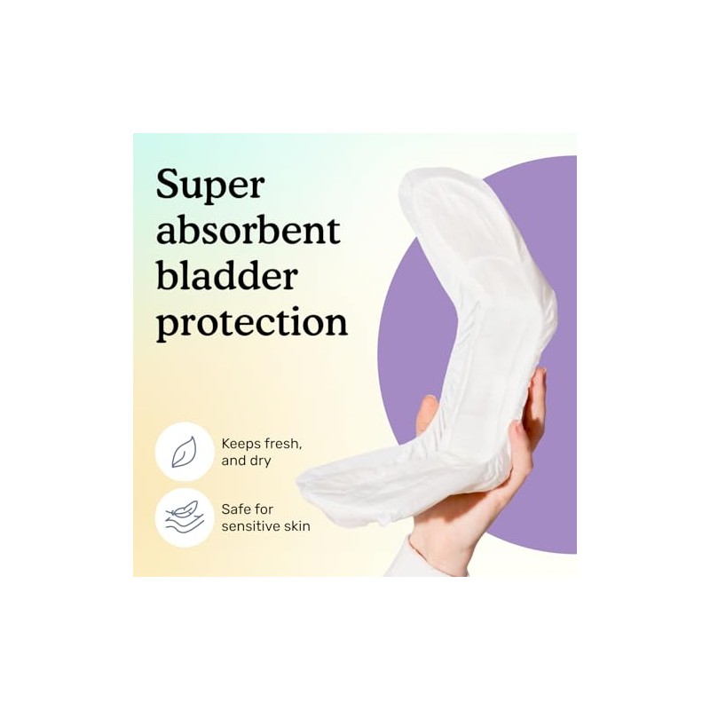 Because Overnight Incontinence Pads for Women – Moderate-to-Heavy Absorbency for